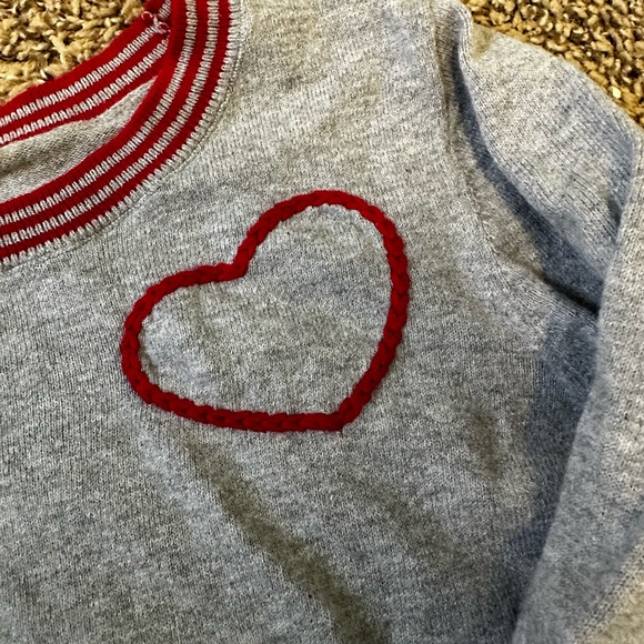 Loft grey and red heart sweater - Picture 3 of 4